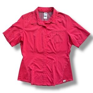 The North Face Pink Blouse Short Sleeve Top Golf Tennis Camping Sz L